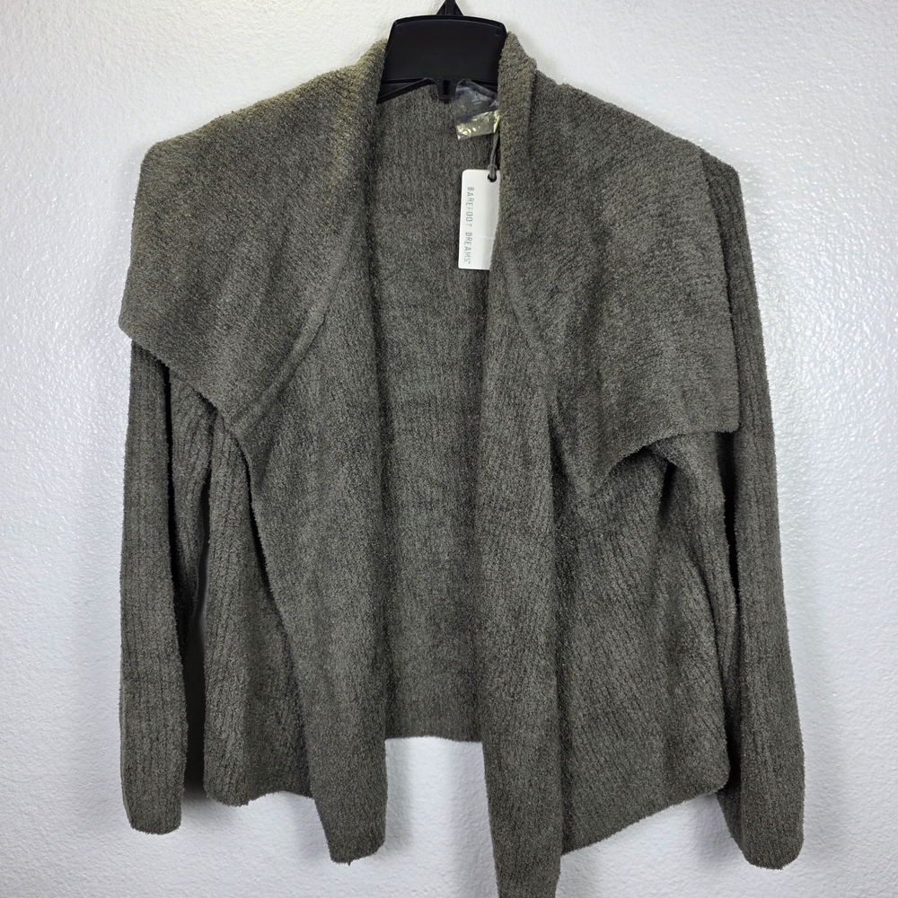 Barefoot Dreams CozyChic Lite Shawl Cardigan Olive Branch Size L